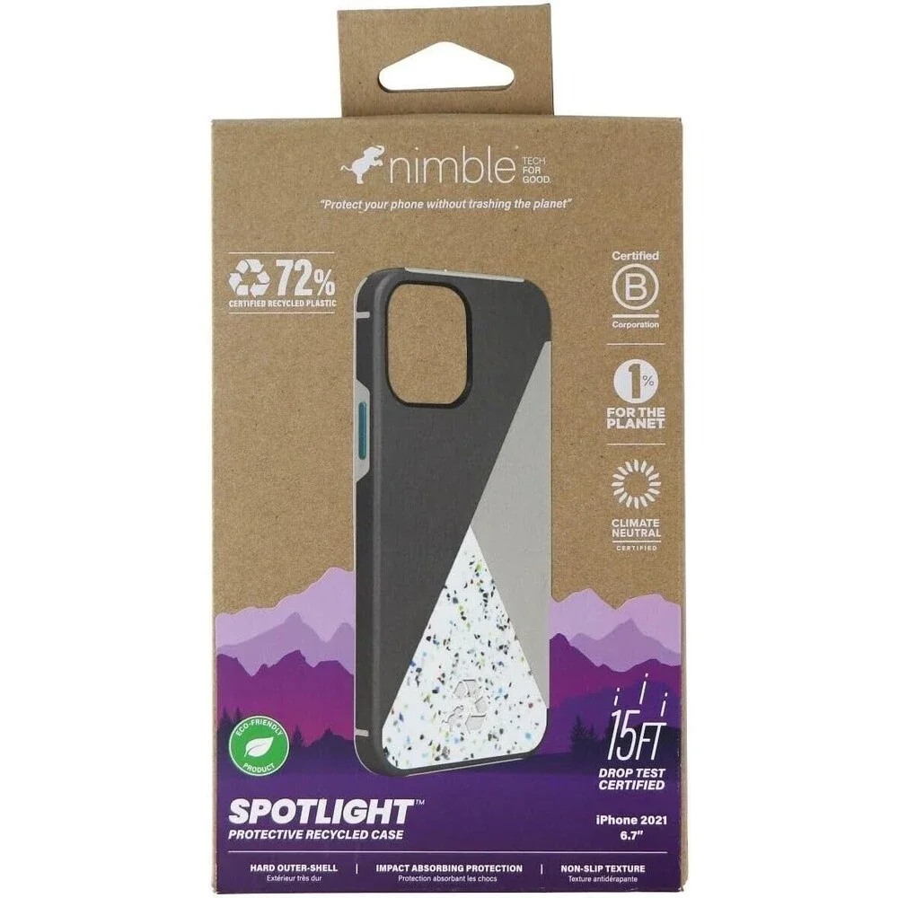 Nimble Spotlight Series Protective Case for Apple iPhone 13 Pro Max -Gray/Teal